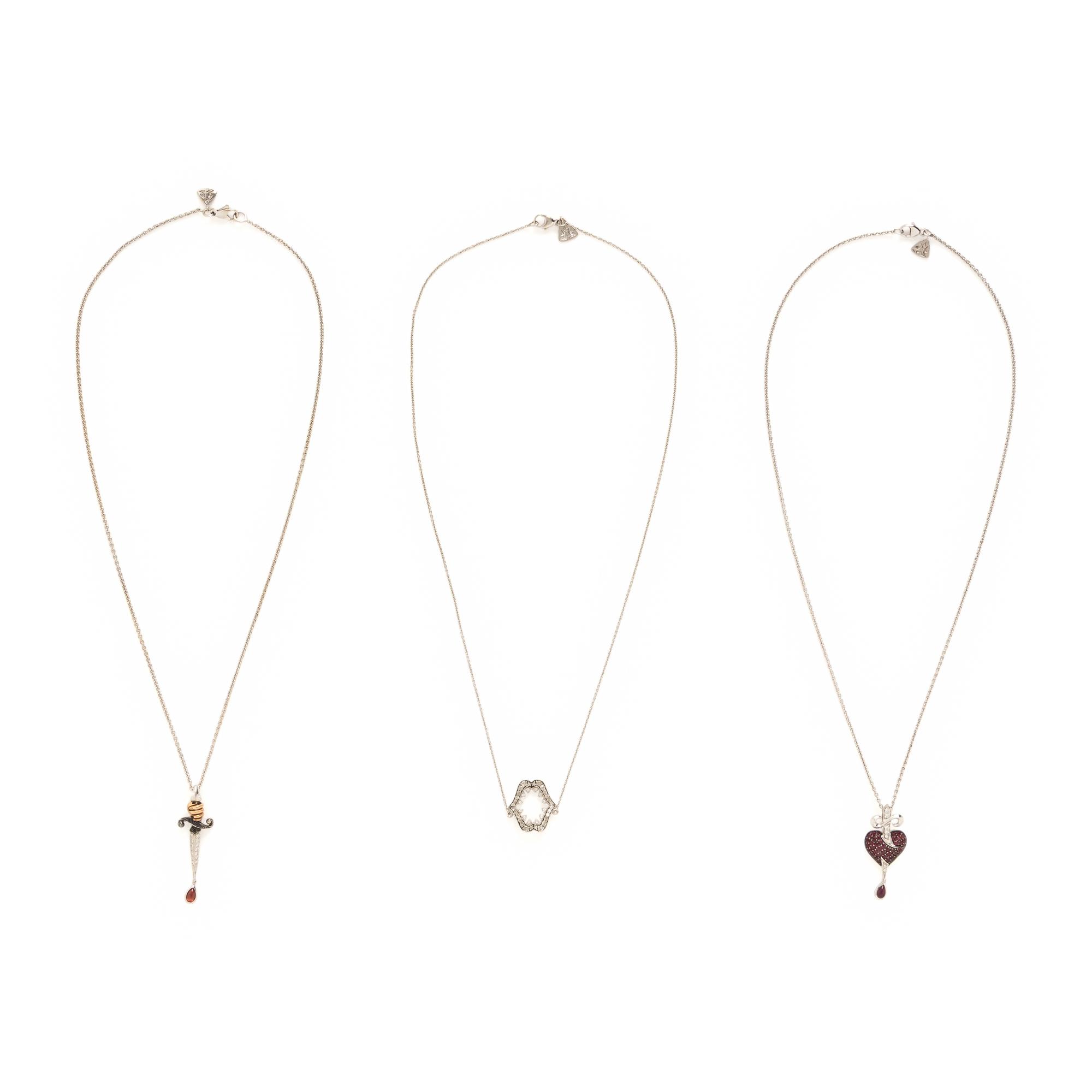 Stephen Webster, Three Multigem and White Gold Necklaces