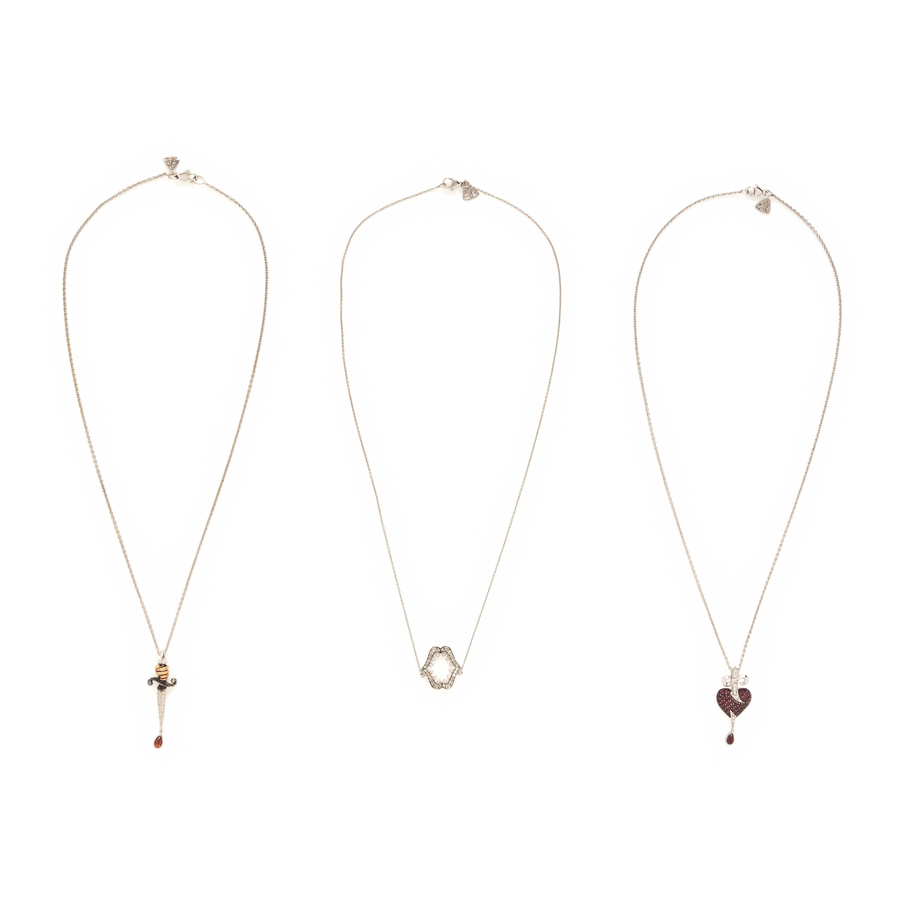 Stephen Webster, Three Multigem and White Gold Necklaces