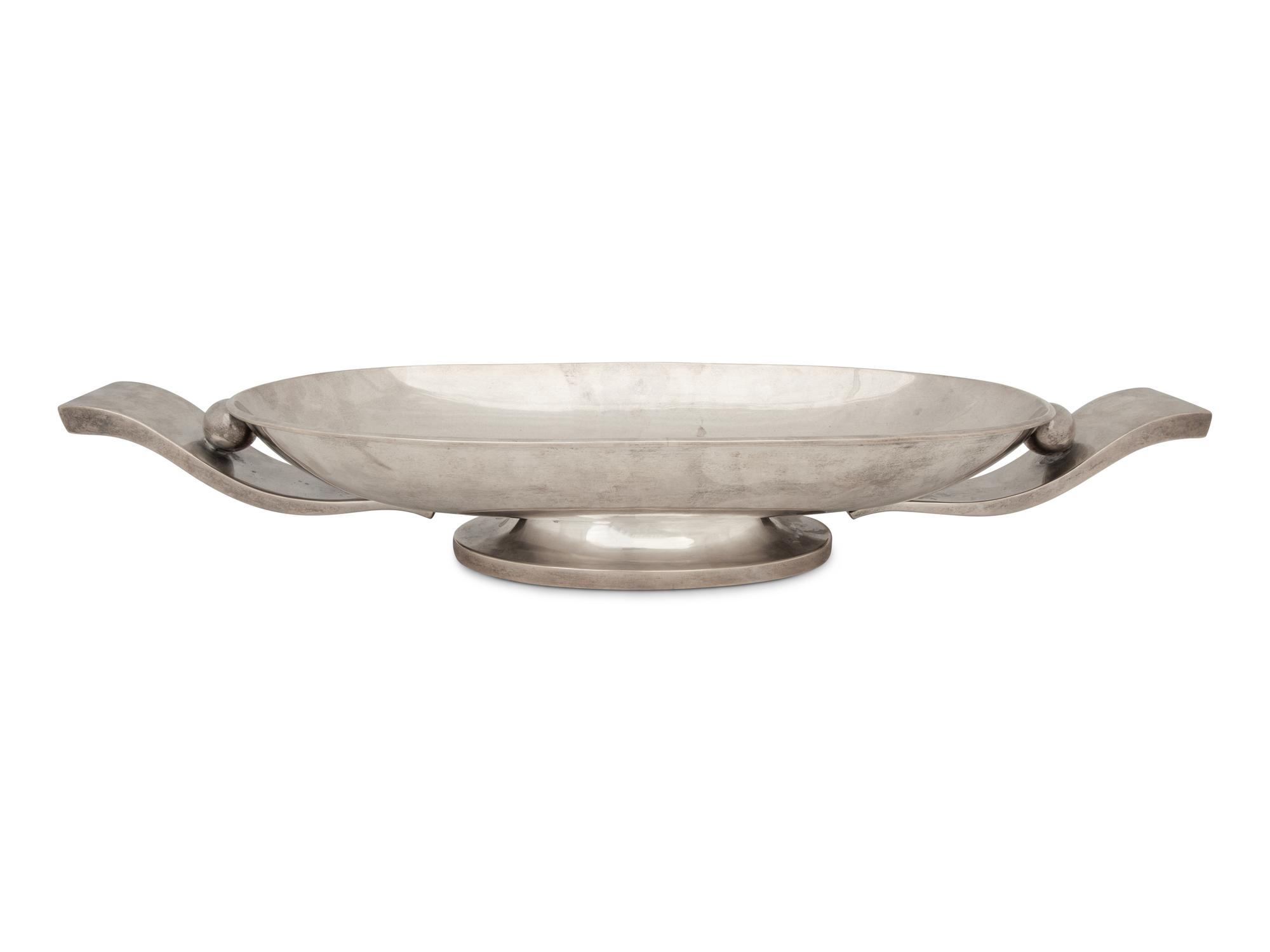 A Tango Aceves Mexican Modernist Silver Centerpiece Bowl — Taxco, Mid-20th Century