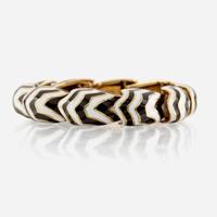 A gold and enamel bracelet
