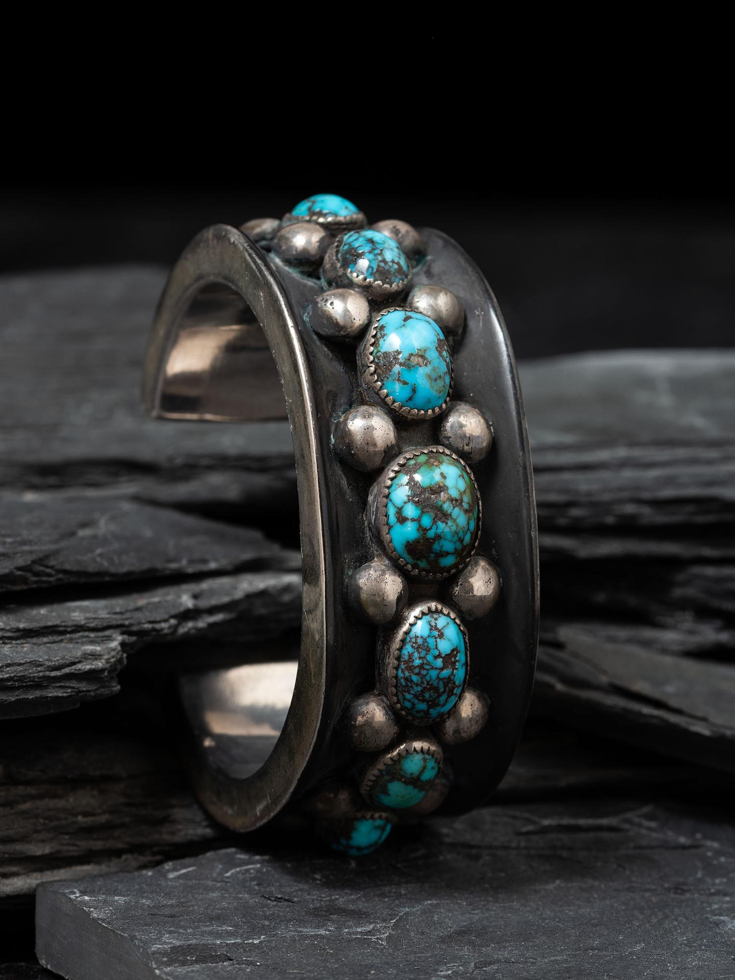 Southwestern-style Turquoise and Sterling Silver Cuff Bracelet