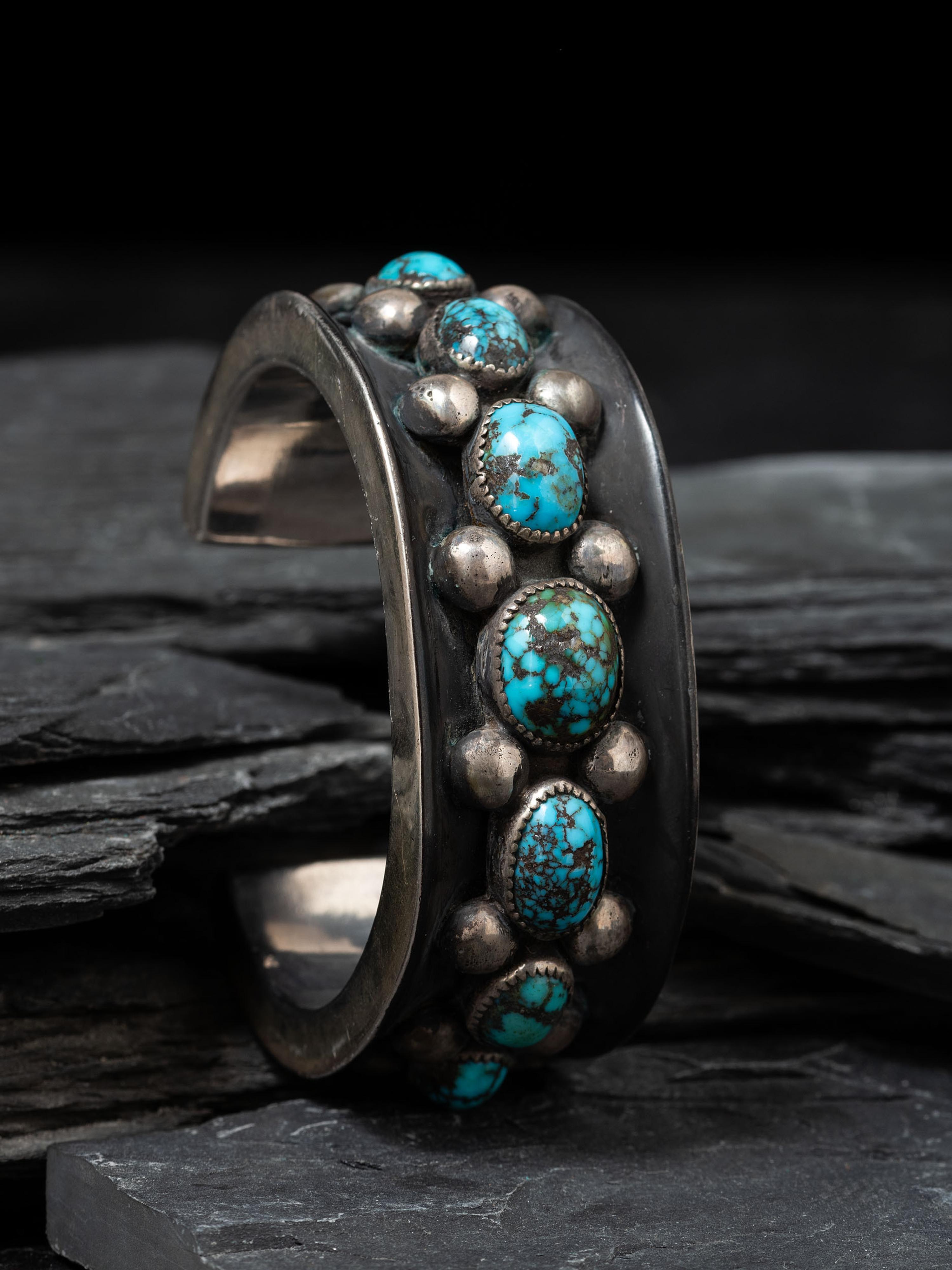 Southwestern-style Turquoise and Sterling Silver Cuff Bracelet