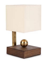 A Contemporary Brass and Hardwood Desk Lamp