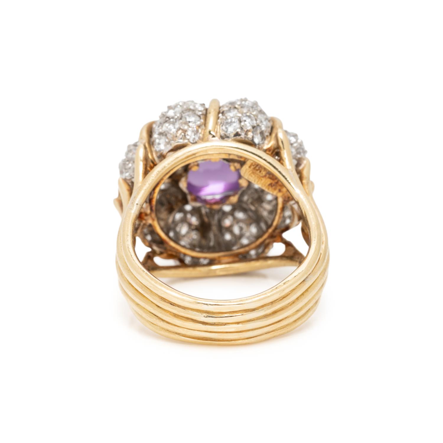 VERDURA, AMETHYST AND DIAMOND RING