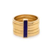 YELLOW GOLD AND ENAMEL RING