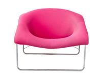 A Pair of Mid Century Upholstered Scoop Chairs Height 25 x width 32 x depth 32 inches.