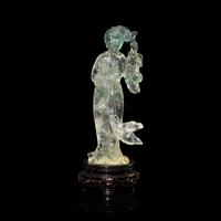 A Chinese Fluorite Standing Figure of a Lady, 20th Century — 近代 萤石刻美人擺件