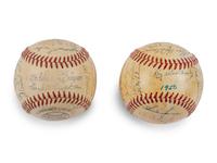 A Group of Two 1950 New York Giants Team Signed Autograph Baseballs