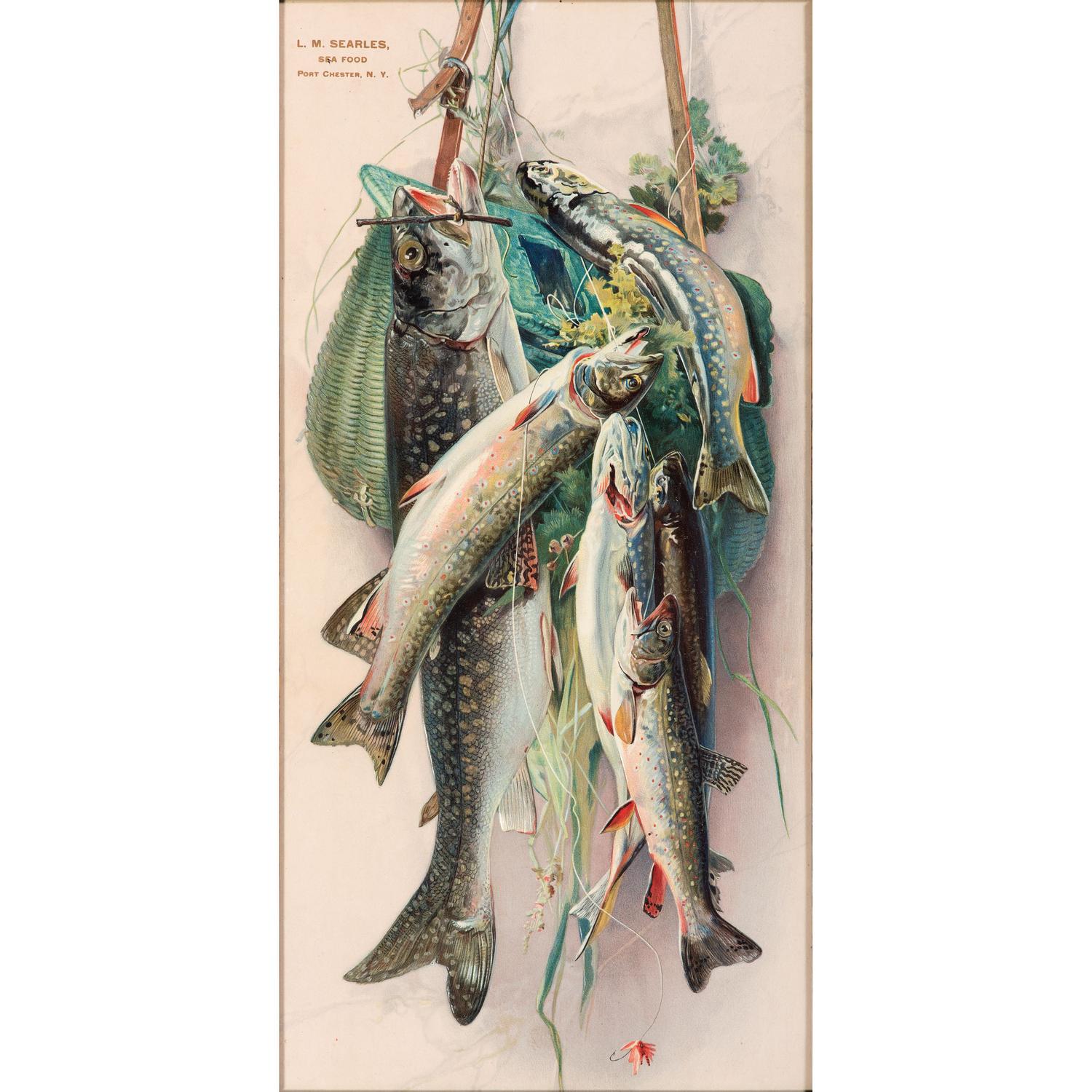 An Embossed Lithograph Seafood Advertisement