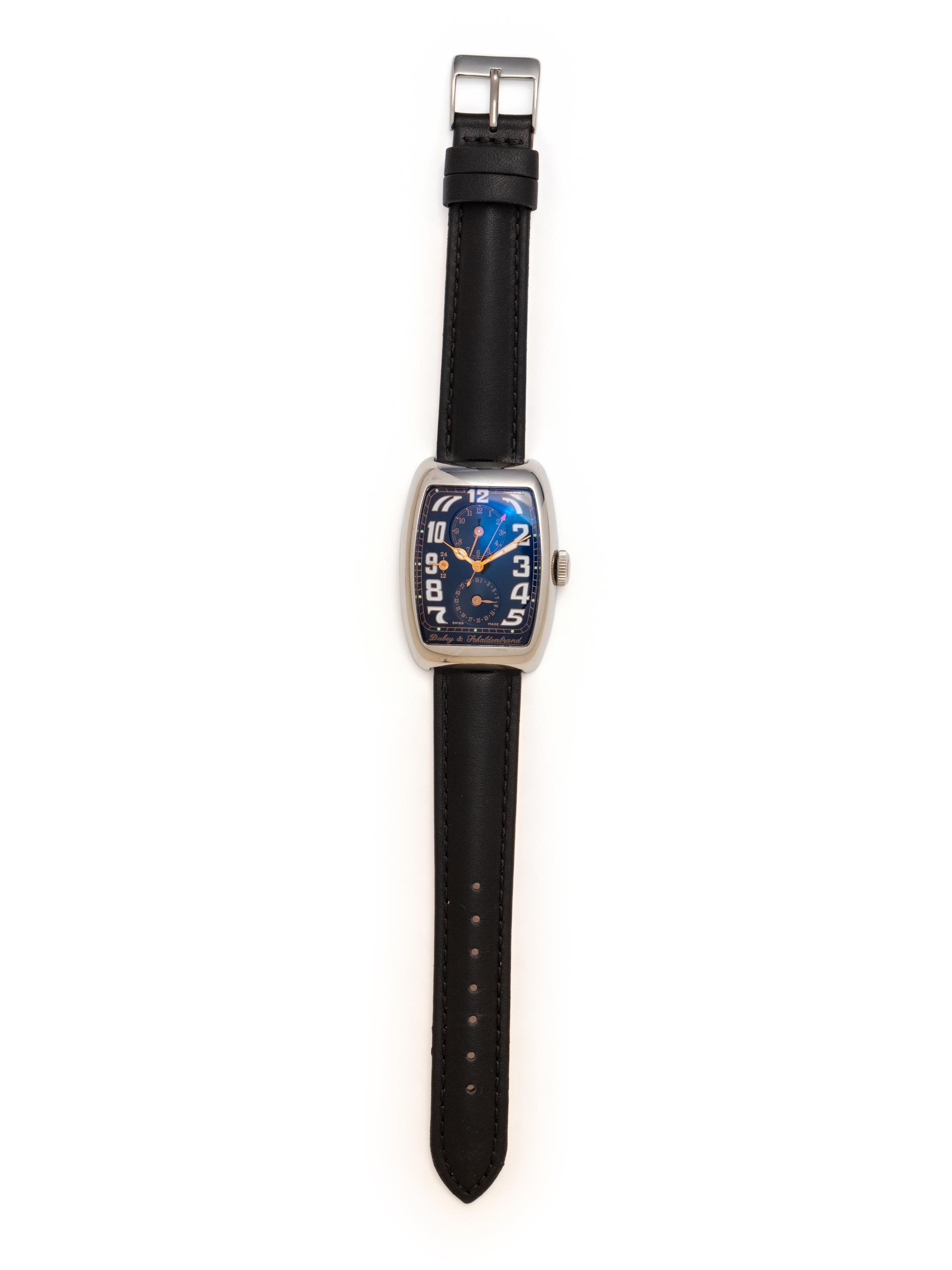 DUBEY & SCHALDENBRAND, STAINLESS STEEL DUAL TIME ZONE 'AURODYN DUO' WRISTWATCH