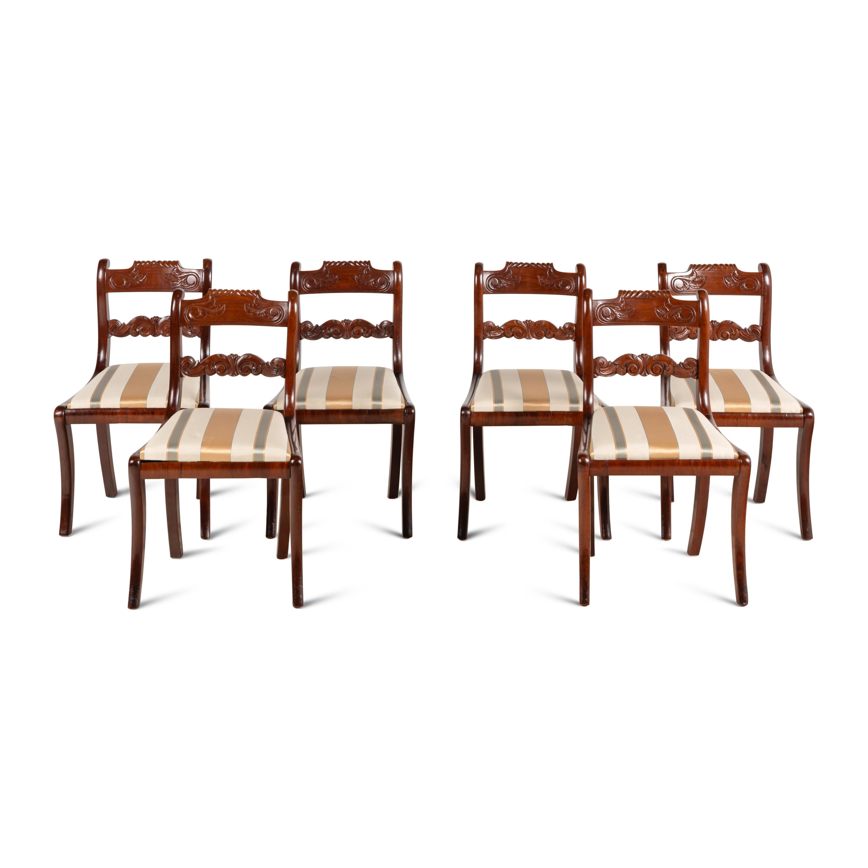 A Set of Six Regency Style Mahogany Side Chairs