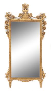 An Italian Giltwood Mirror Height 56 x width 27 1/2 inches. — 19TH CENTURY