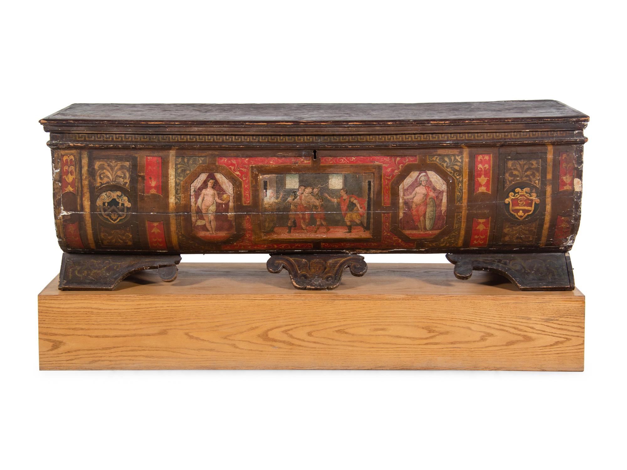 An Italian Polychrome Painted Cassone