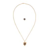 Silver Coin and Yellow Gold Necklace and Earring