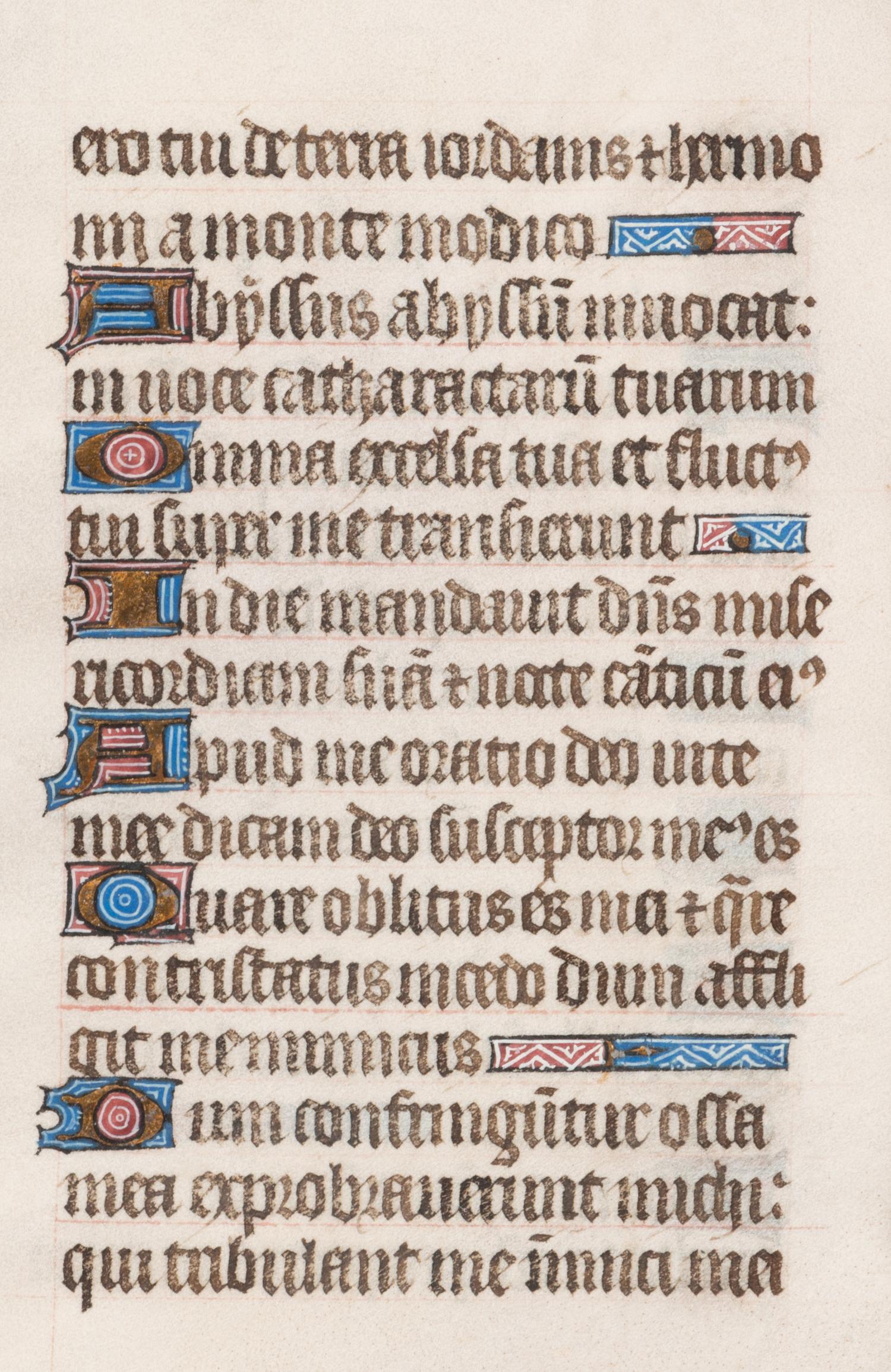 A Group of Book of Hours Leaves on Vellum