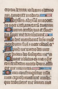 A Group of Book of Hours Leaves on Vellum