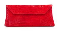 A Nancy Gonzalez Red Crocodile Clutch, 10.75" x 4.5" x 2".