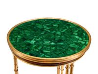 A Pair of Gilt Bronze, Mahogany and Malachite Side Tables