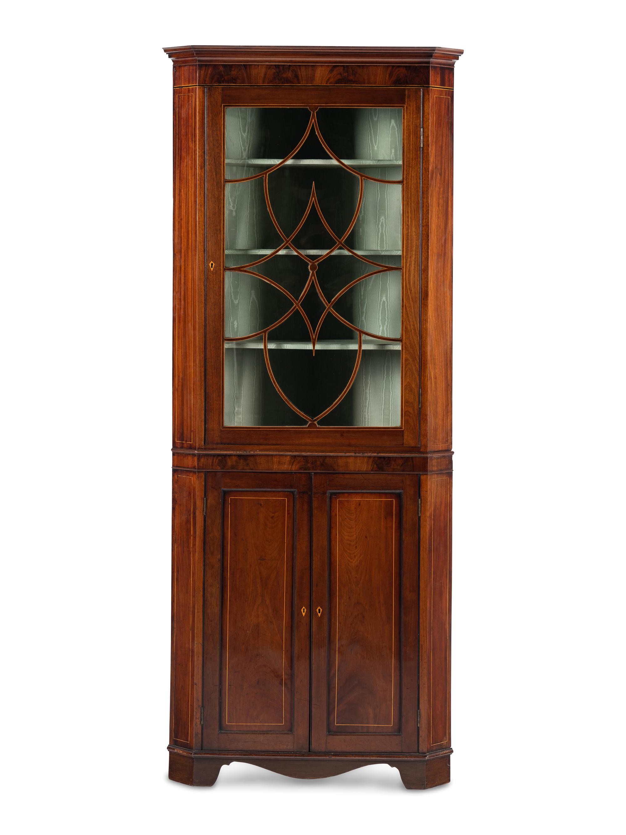A George III Mahogany Corner Cabinet
