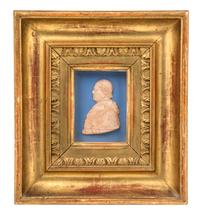 A Continental Framed Wax Profile Frame 12 1/4 x 11 inches. — 19TH CENTURY