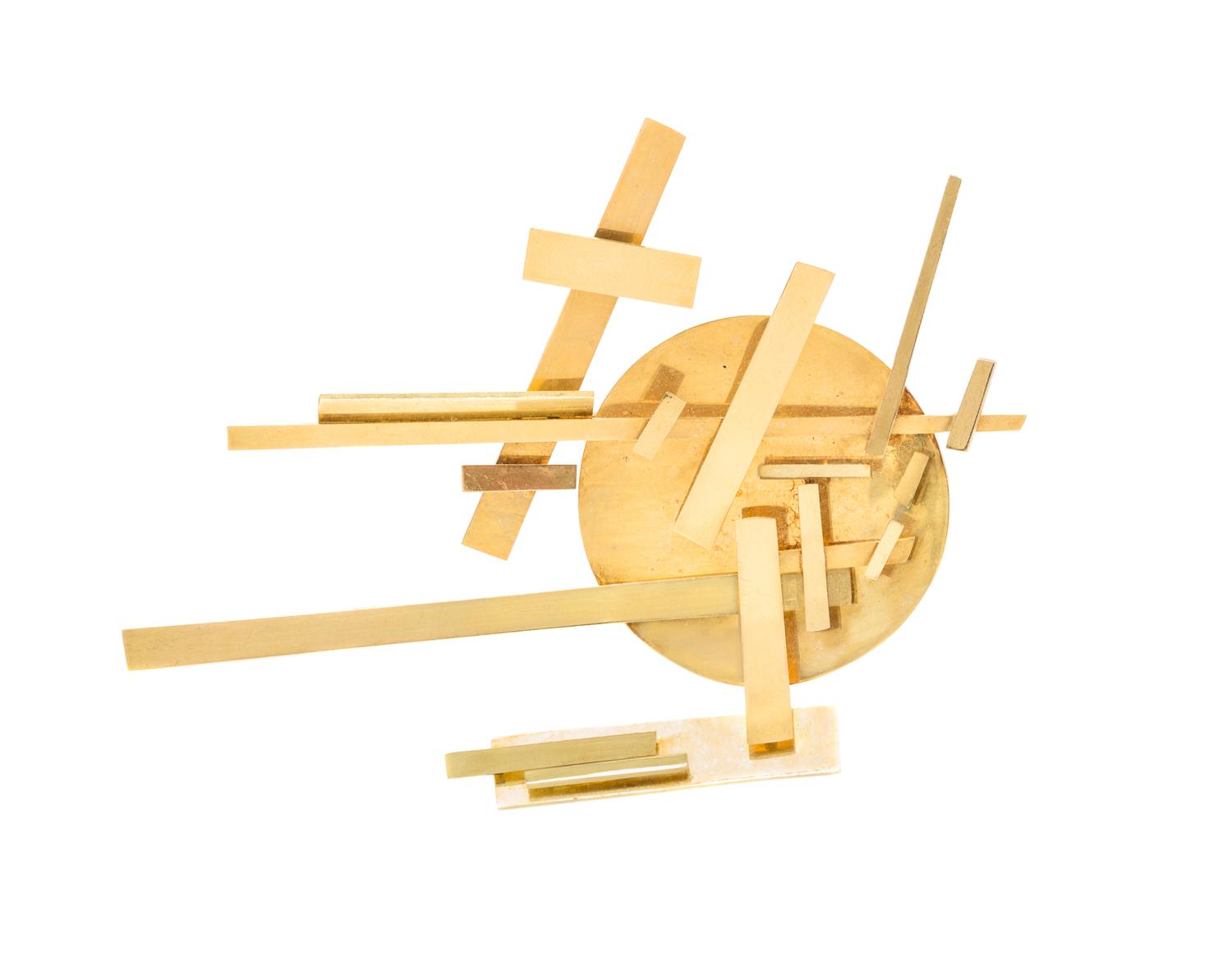 A Modernist 18 Karat Yellow Gold Brooch, Nadia Khodasevich-Leger, French, 25.60 dwts.