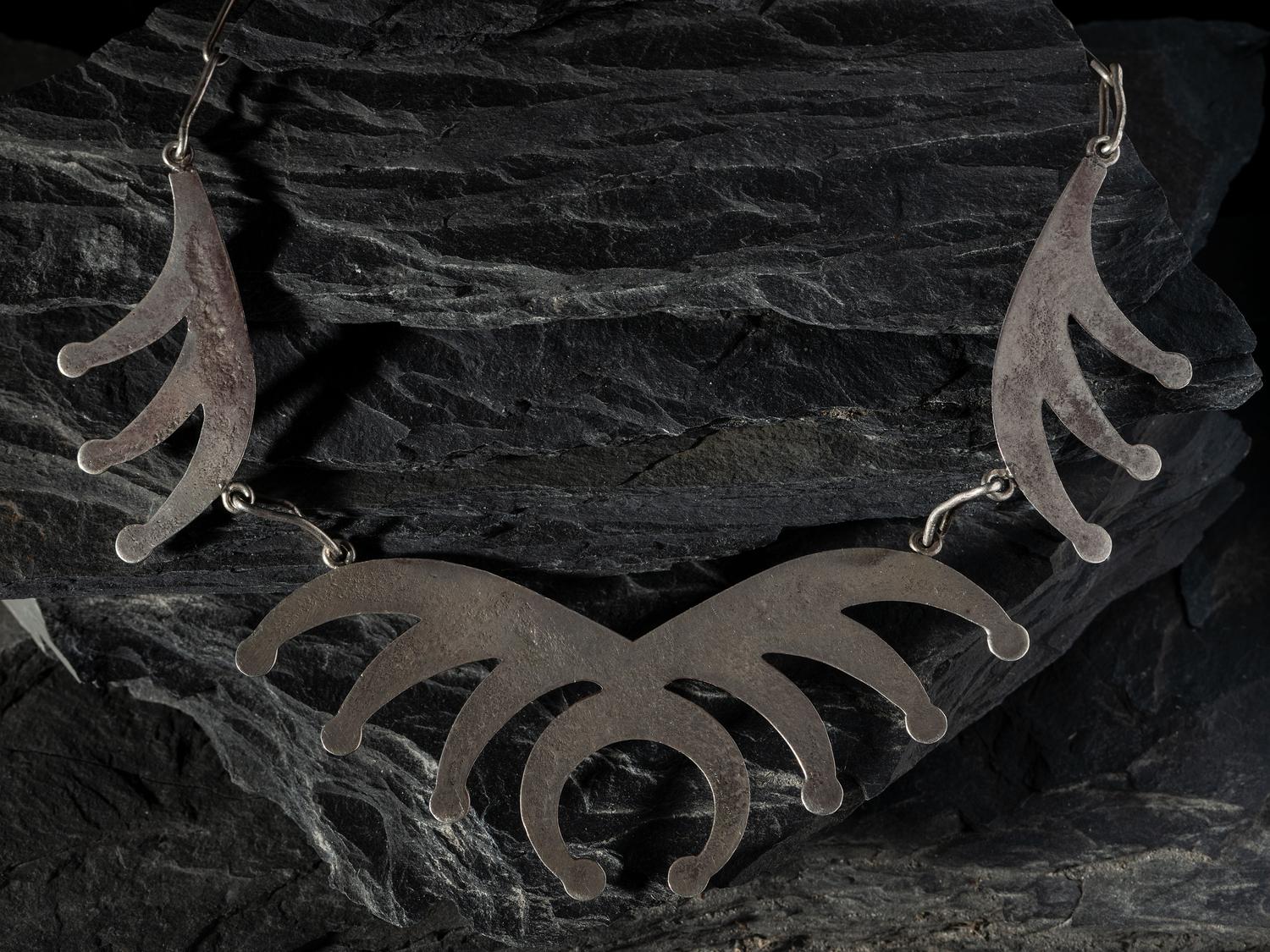 Navajo Sandcast Silver Necklace