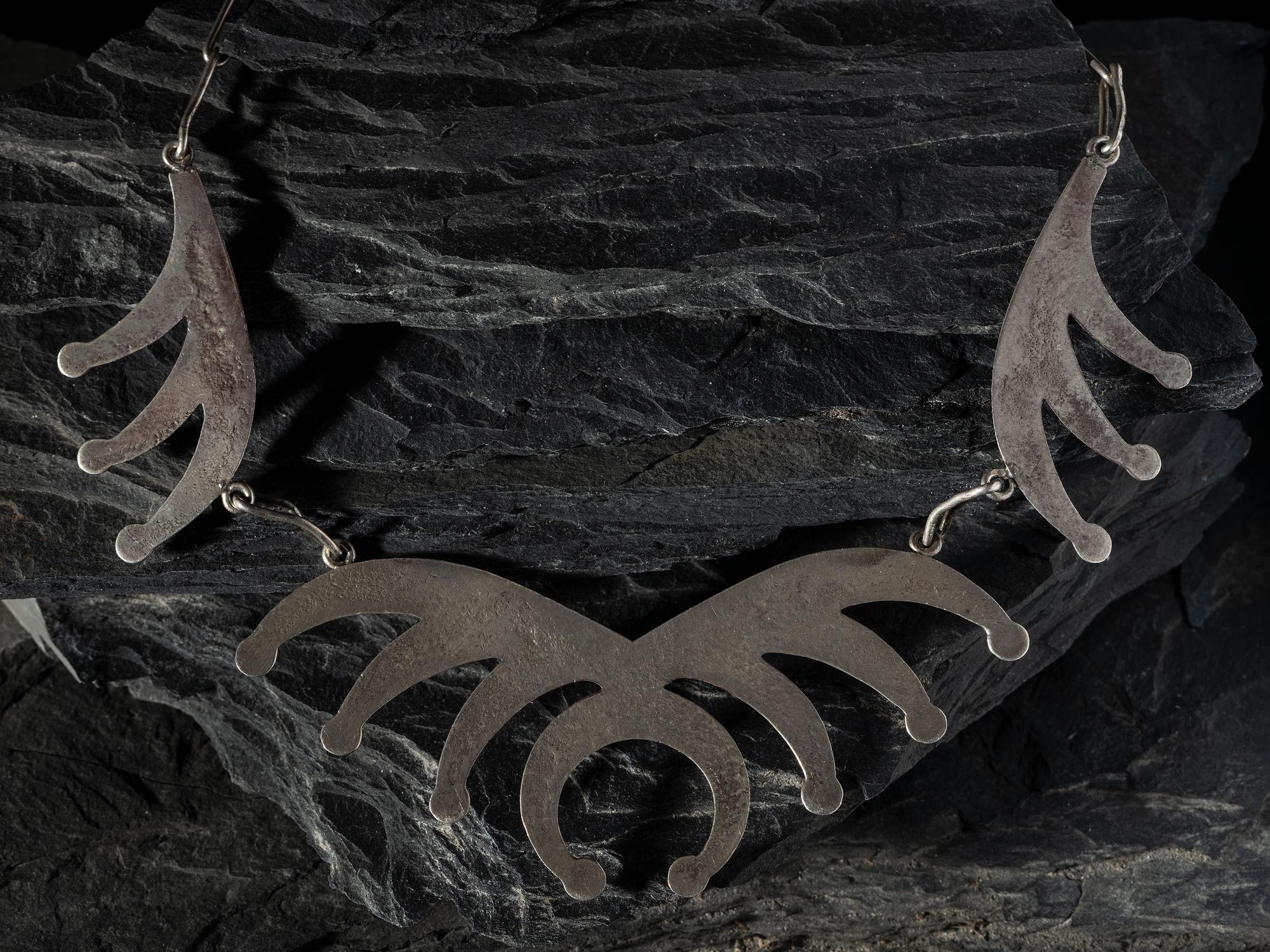 Navajo Sandcast Silver Necklace