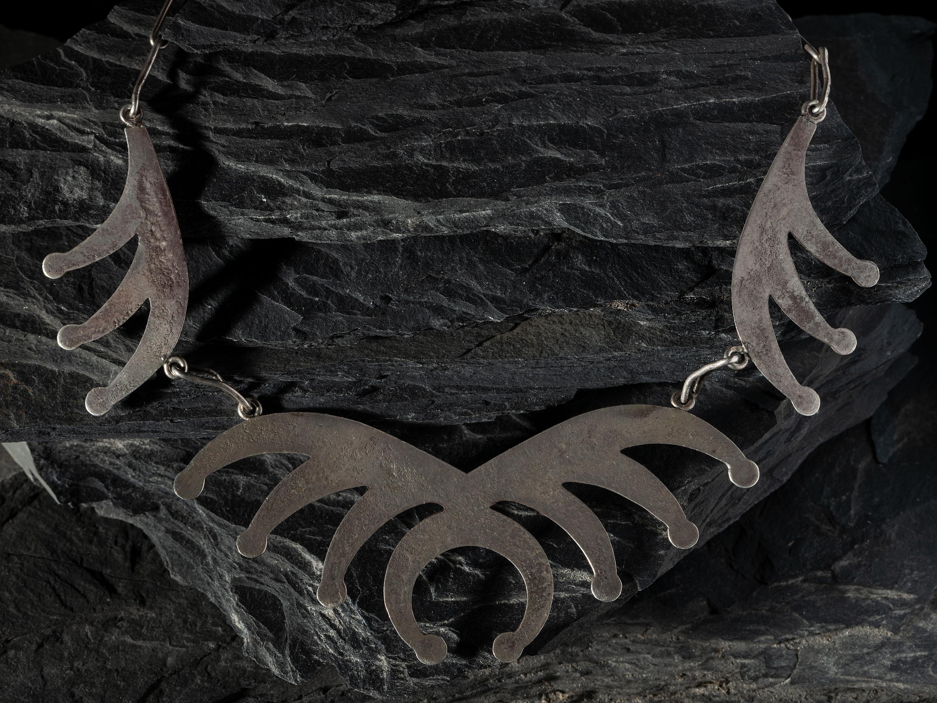 Navajo Sandcast Silver Necklace