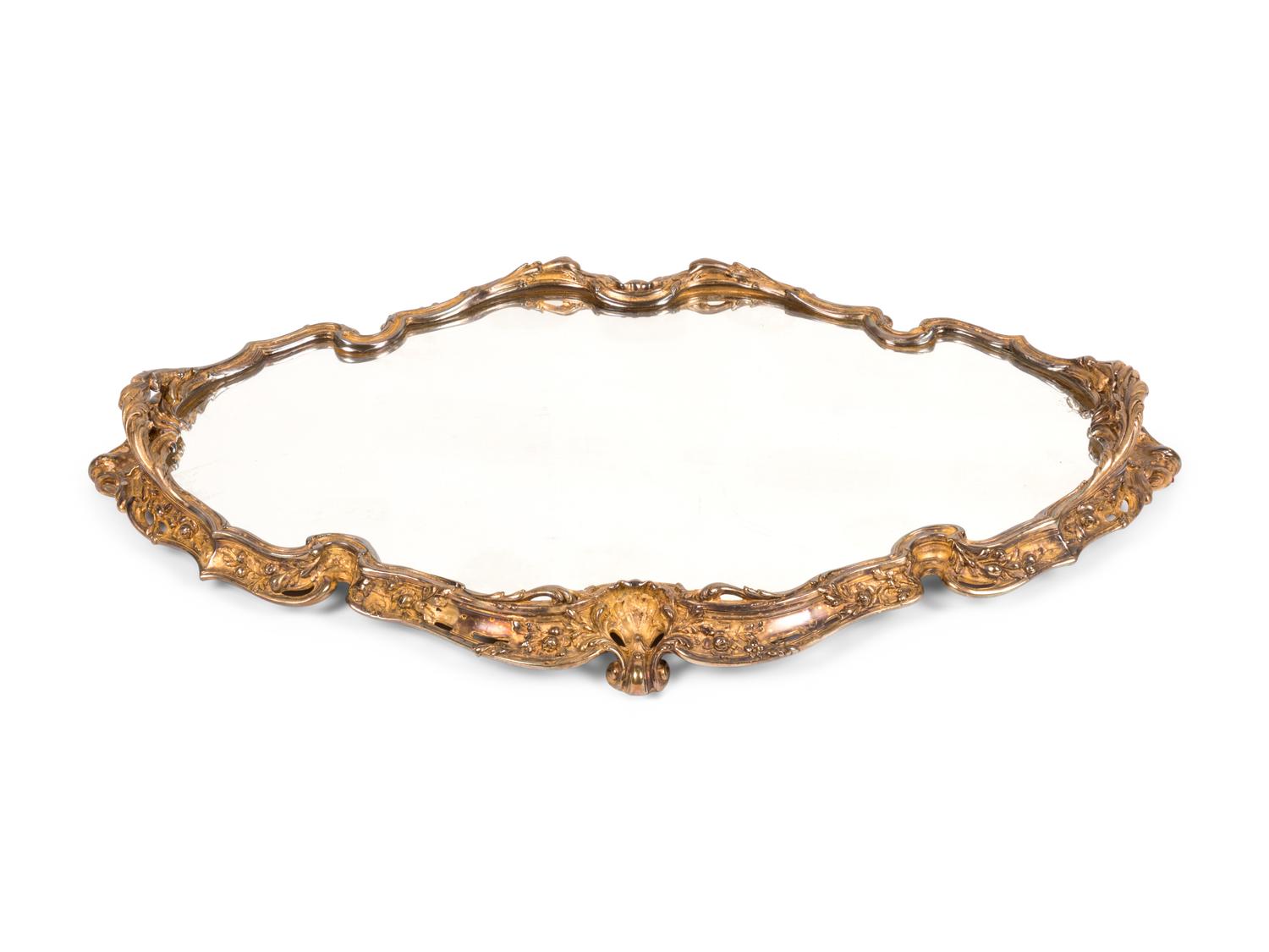 A Louis XV Style Gilt Bronze and Mirrored Glass Surtout de Table