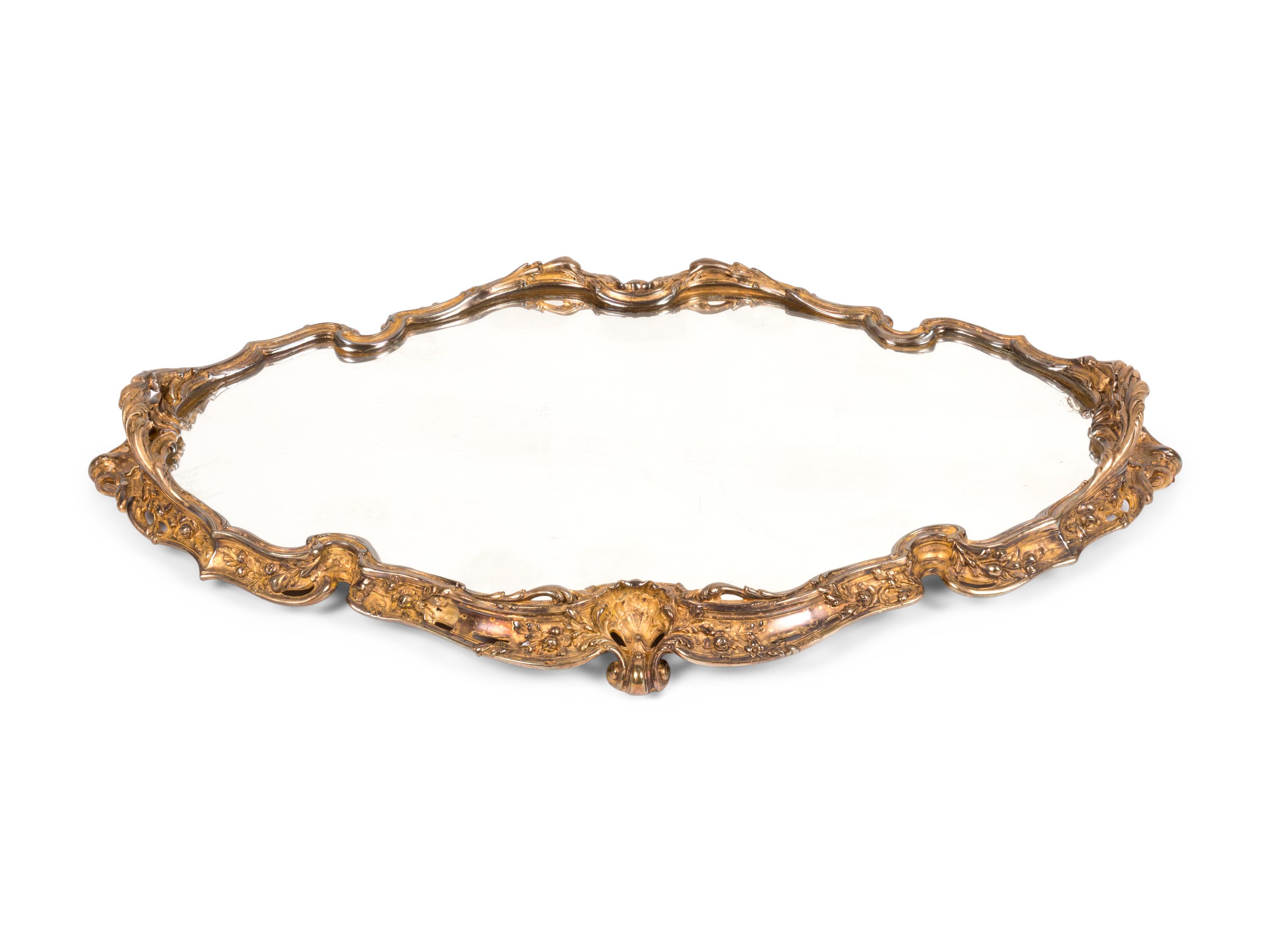 A Louis XV Style Gilt Bronze and Mirrored Glass Surtout de Table