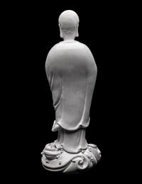 A Chinese Blanc-de-Chine Glazed Porcelain Figure of Damo