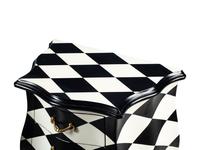 A Pair of Black and White Painted Small Commodes