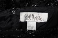 Bob Mackie Black Satin Dress with Embellished Tulle Upper, 1980-90s