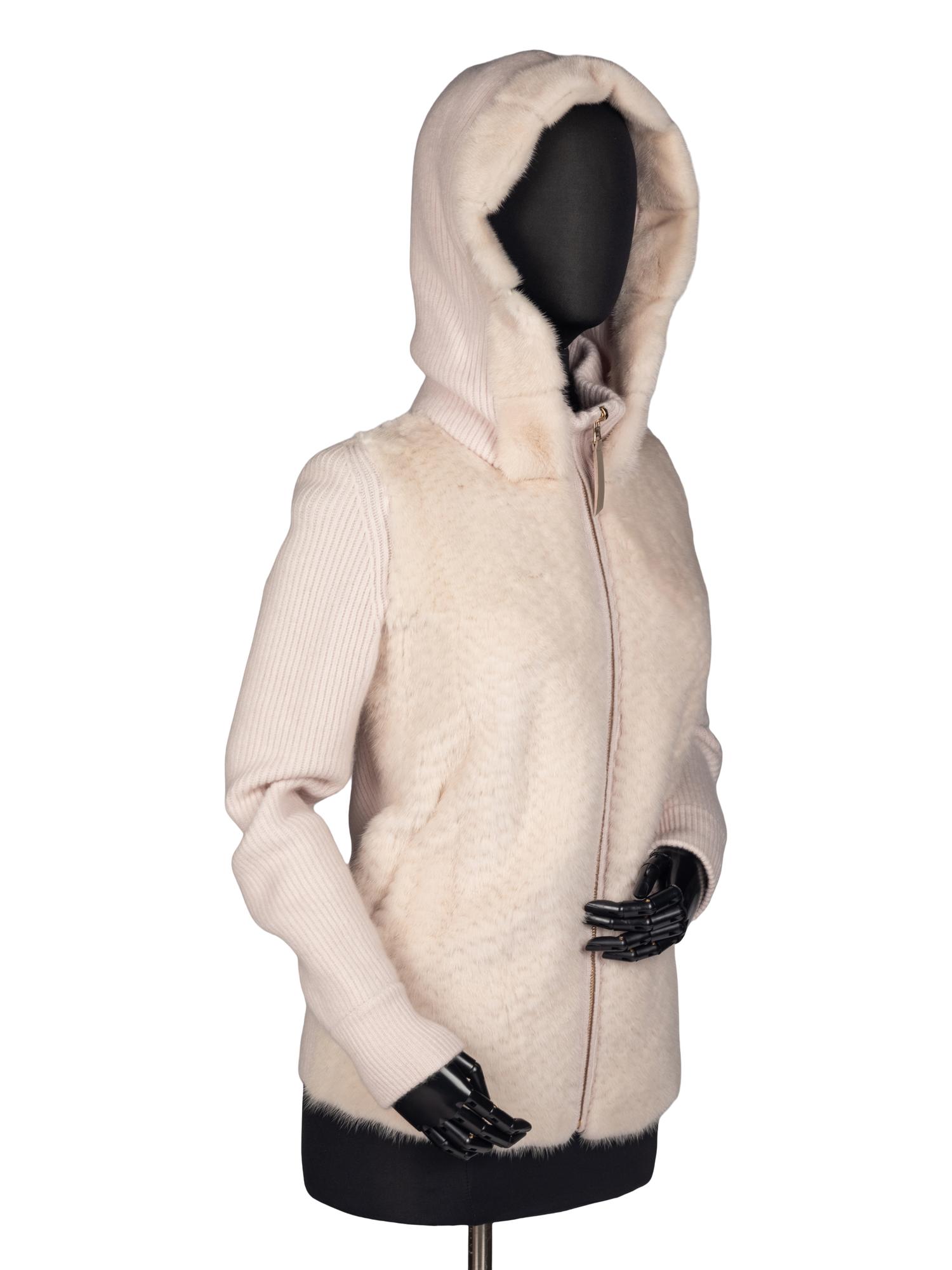 Gorski Knitted Mink and Cashmere Zip-Front Jacket