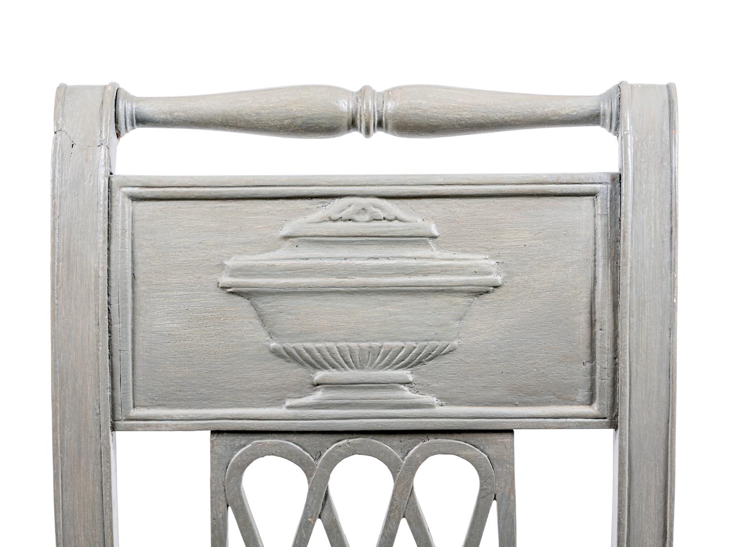 A Directoire Grey-Painted Chauffeuse