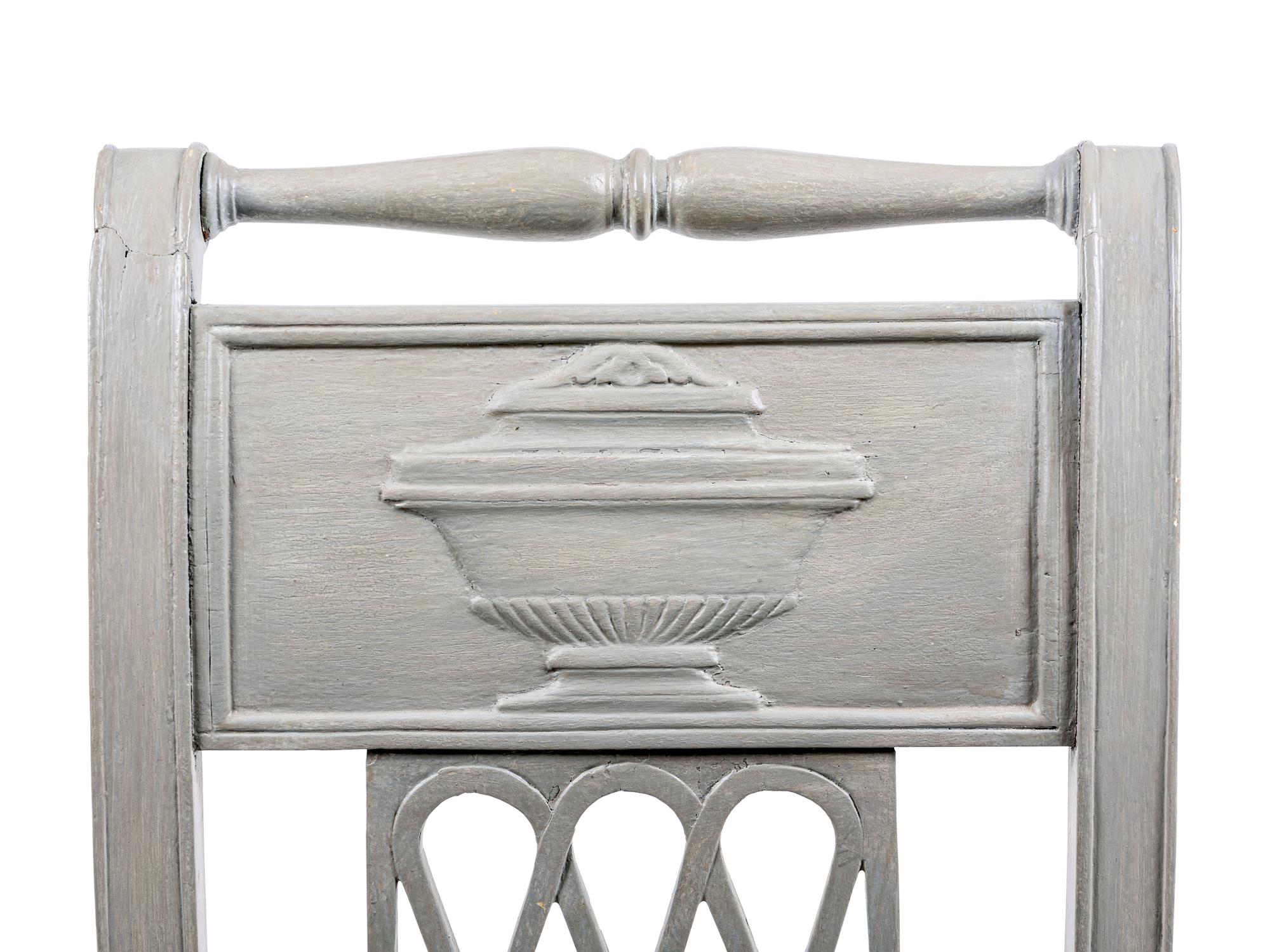 A Directoire Grey-Painted Chauffeuse