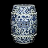 A Chinese Blue and White Porcelain Garden Stool 青花纏枝蓮紋瓷墩