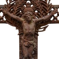 A Cast Iron Crucifix 27" W x 3 " D x 50" H — France, 20th Century