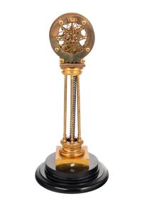 A French Brass Pillar Skeleton Clock