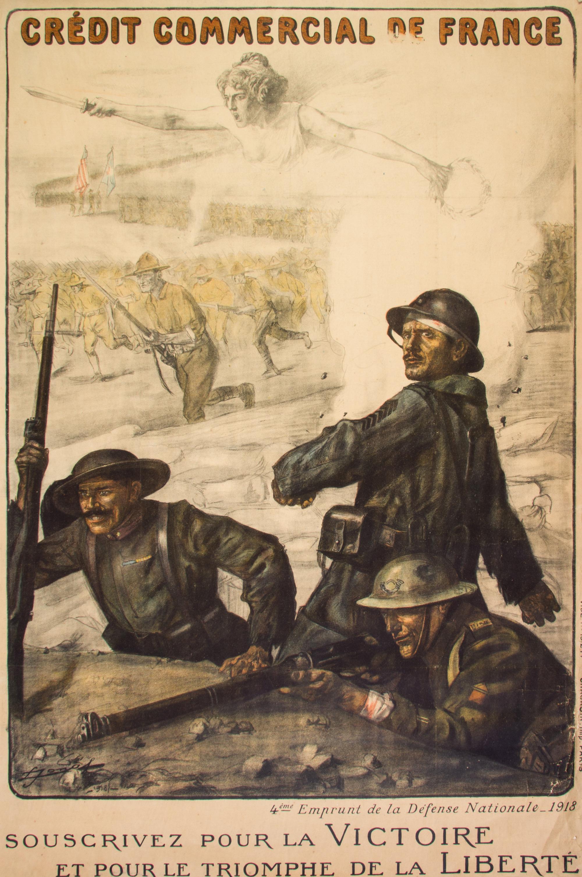 (WWI POSTERS) Four WWI French propaganda posters.