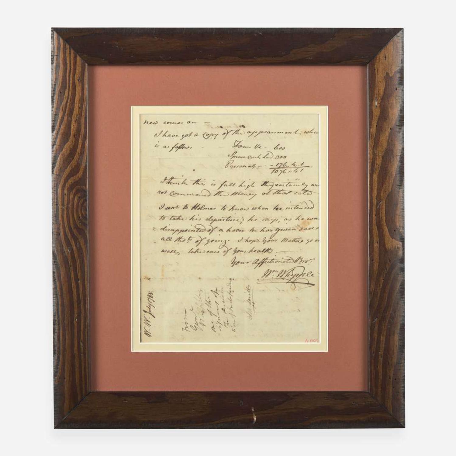 [Declaration of Independence] [New Hampshire] Whipple, William Autograph Letter, signed