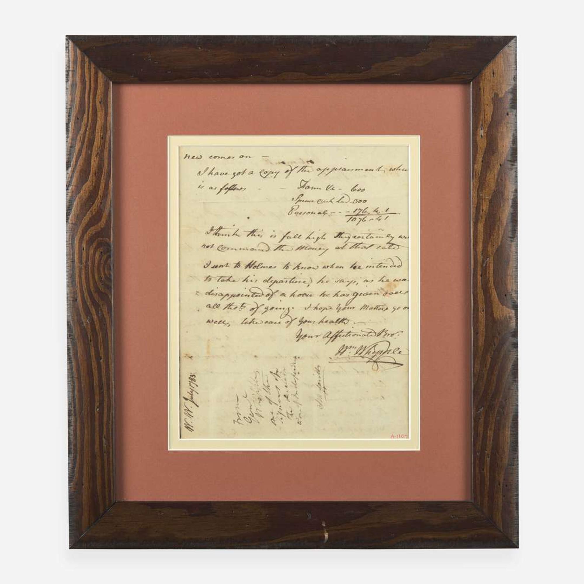 [Declaration of Independence] [New Hampshire] Whipple, William Autograph Letter, signed