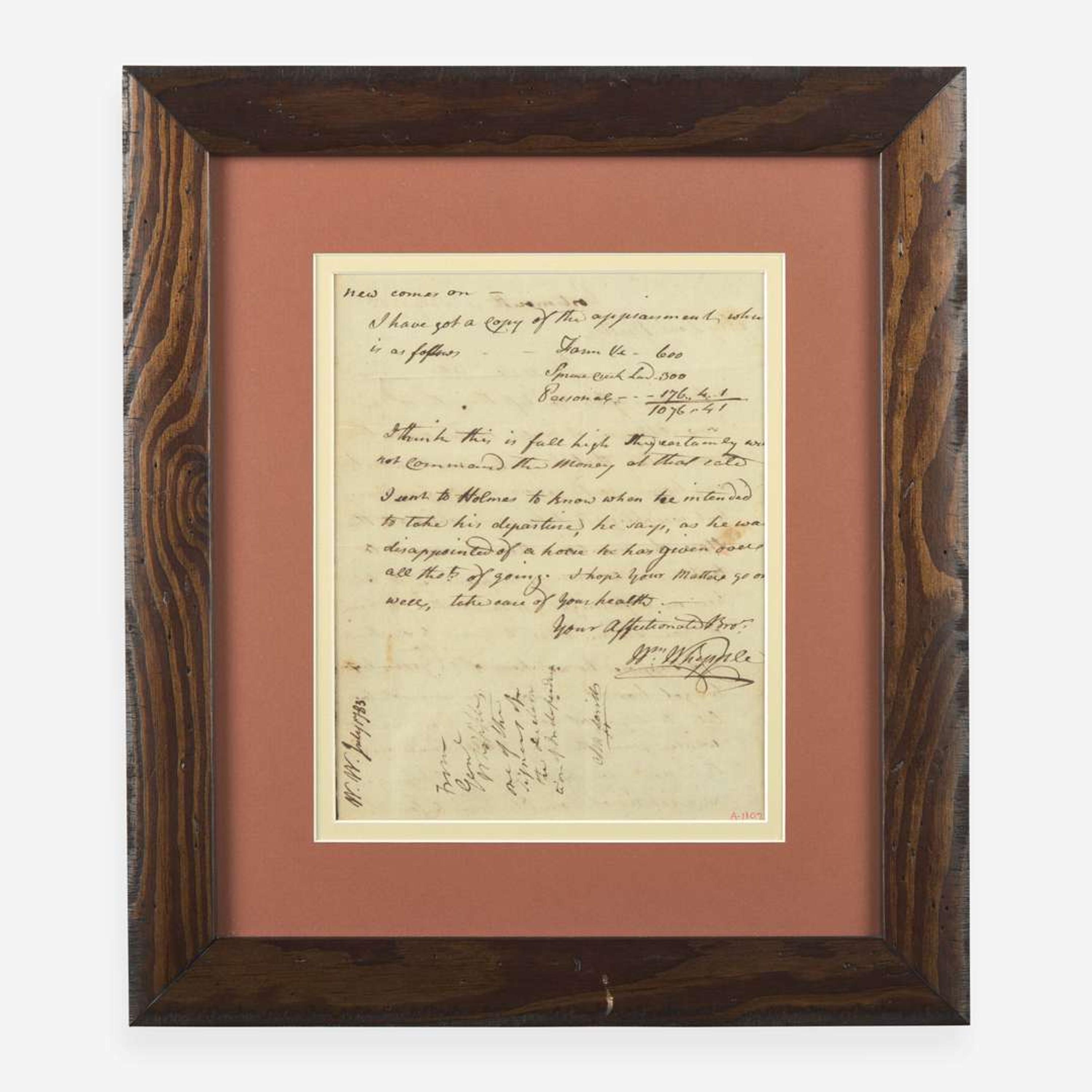 [Declaration of Independence] [New Hampshire] Whipple, William Autograph Letter, signed