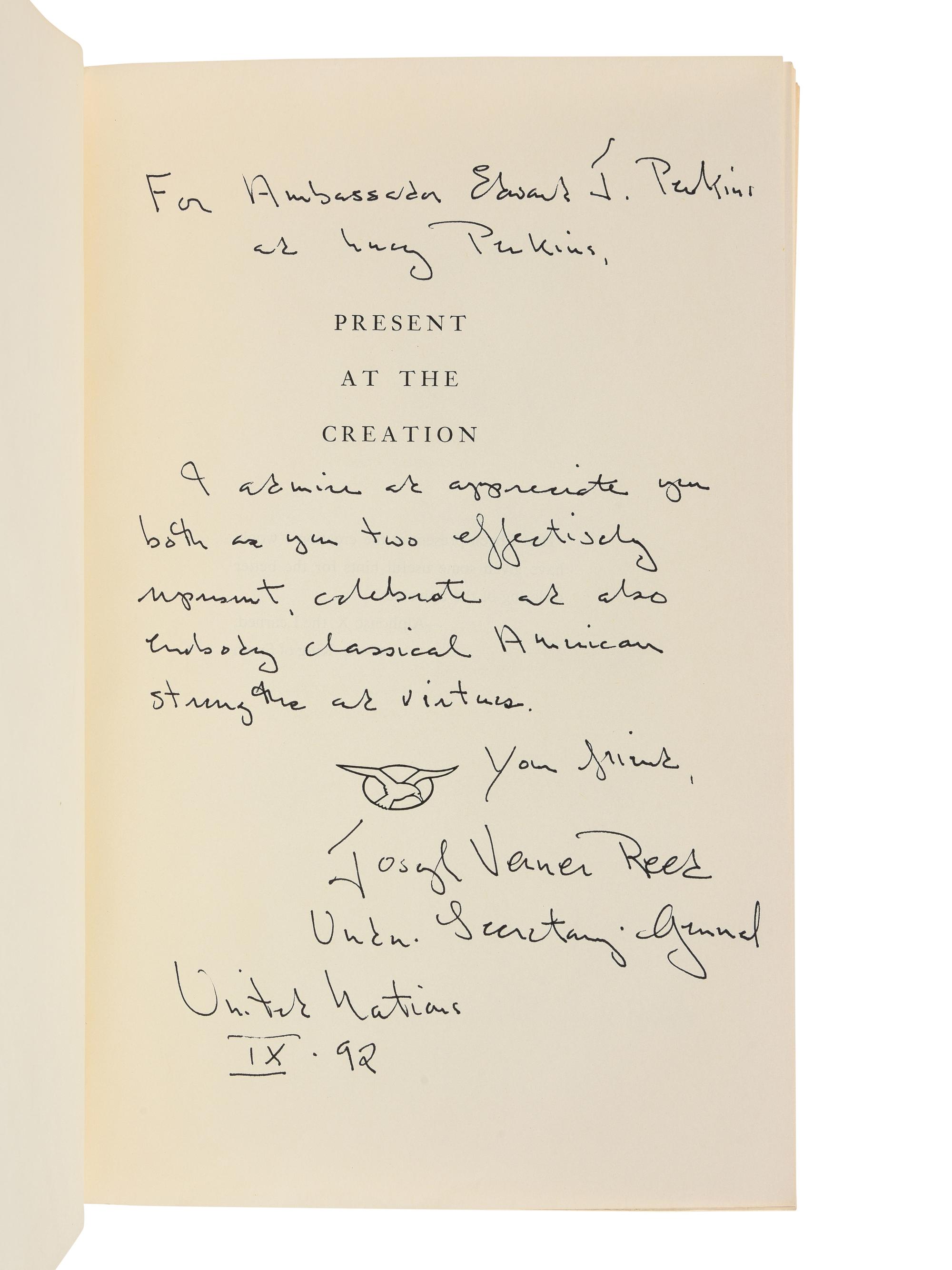 [PERKINS, Edward Joseph (1928-2020)]. A group of 24 works of biography or history, signed or inscribed to Perkins, including: