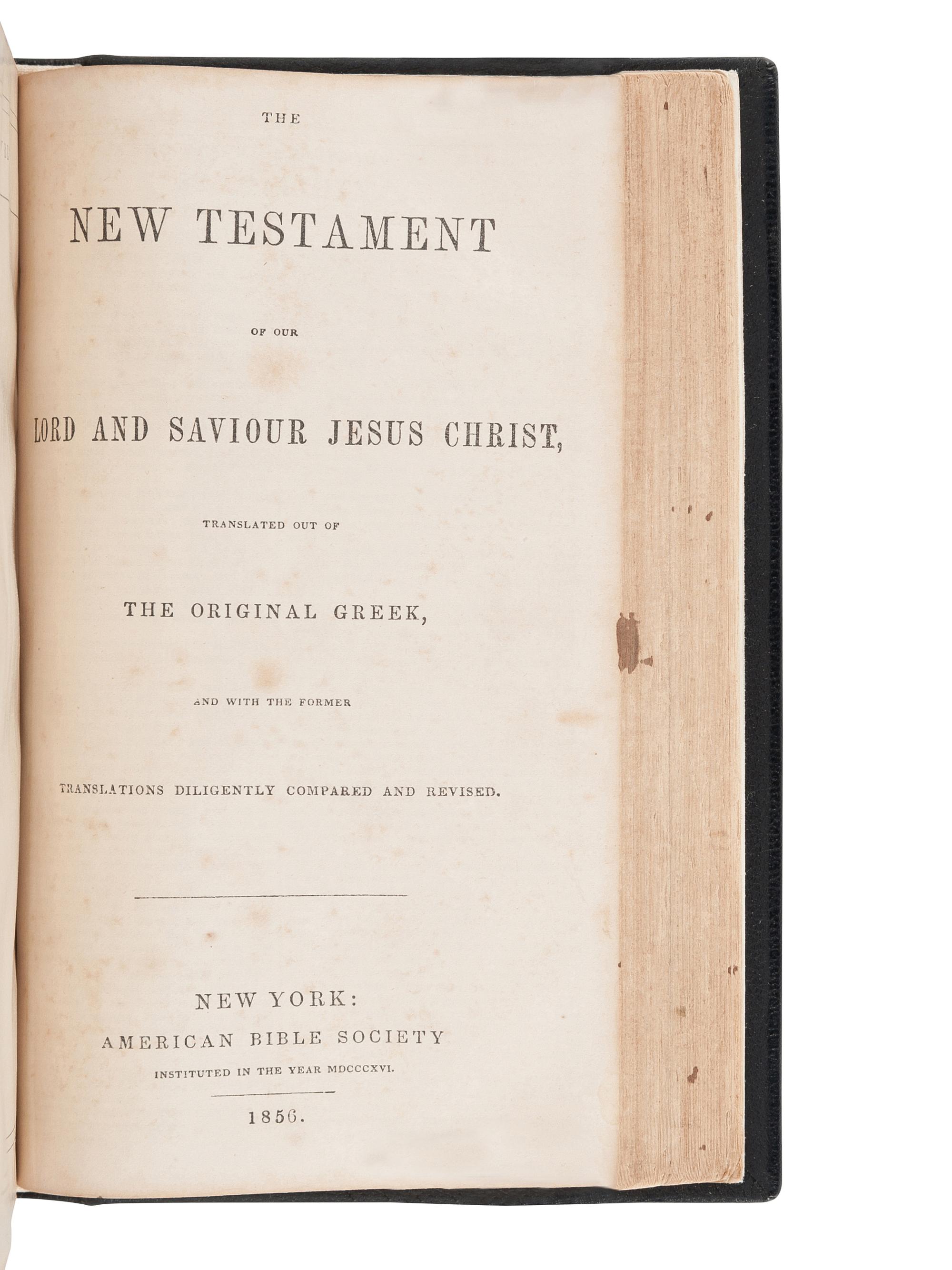 [BIBLES - AMERICAN BIBLE SOCIETY]. A group of 4 Bibles, comprising:
