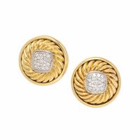 David Yurman, Yellow Gold and Diamond Earrings