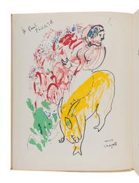 CHAGALL, Marc (1887-1985). -- ÉLUARD, Paul (1895-1952). Le Dur Désir de Durer. Stephen Spender and Frances Cornford, translators. Philadelphia and London: The Grey Falcon Press, The Trianon Press, 1950.