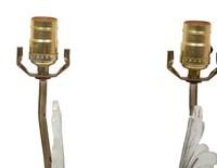 A Pair of Acrylic Foliate Scroll Table Lamps