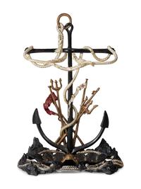 A Painted Cast Iron Nautical Umbrella Stand