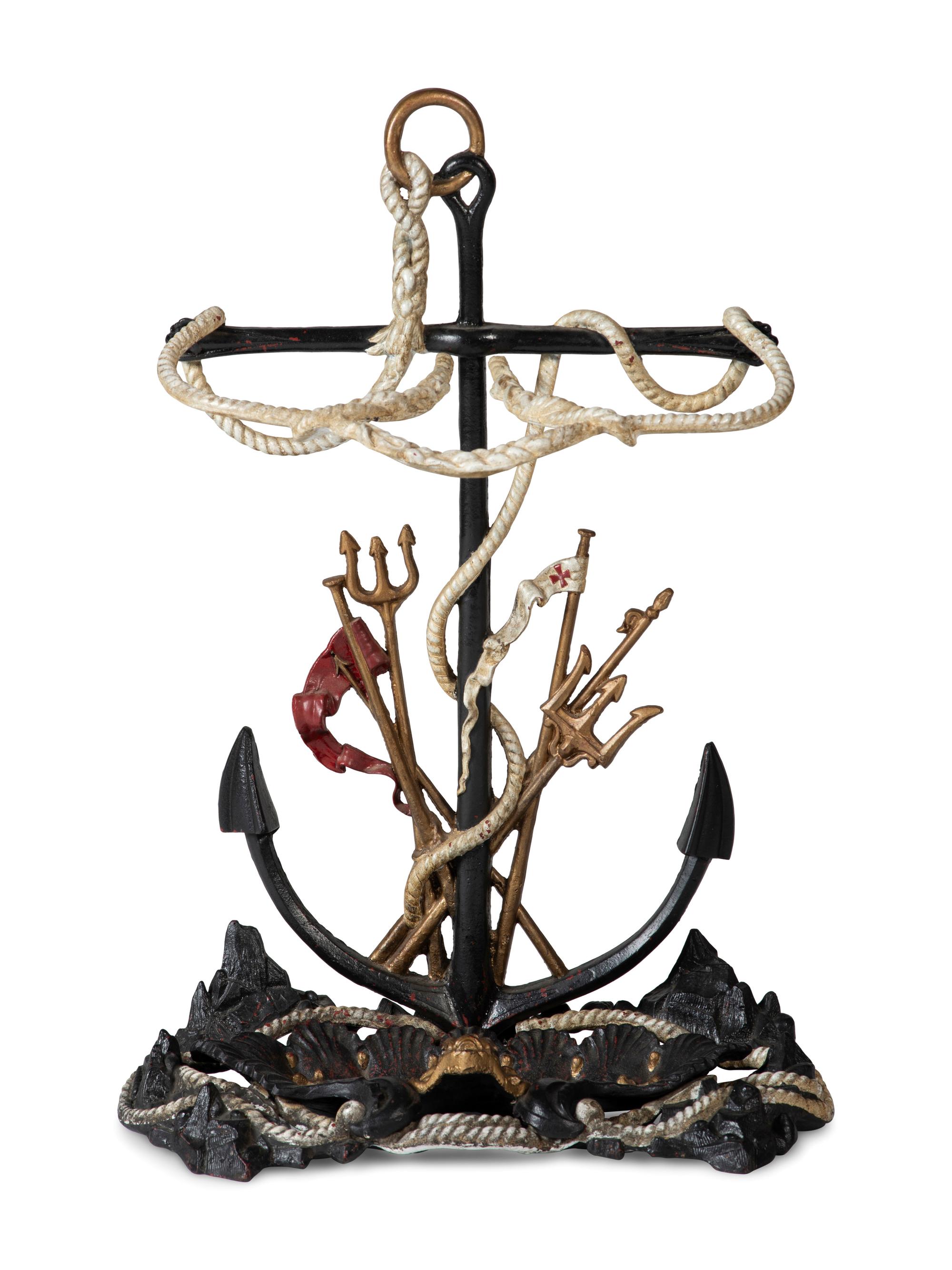 A Painted Cast Iron Nautical Umbrella Stand